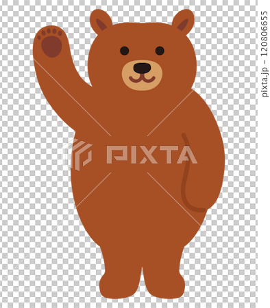 手を振るかわいいクマのイラスト 120806655