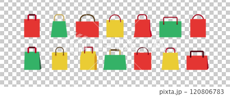 カラフルな紙袋のイラスト素材セット ( ベクター ショッピングバッグ セール ) 120806783