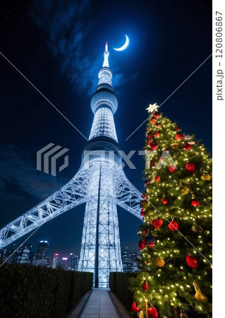 東京の冬景色とクリスマスの輝き 120806867