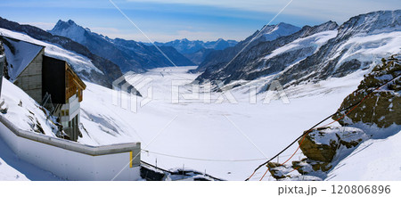 ユングフラウヨッホ展望台からの絶景 アレッチ氷河 ユングフラウヨッホ展望台からの絶景 アレッチ氷河 120806896