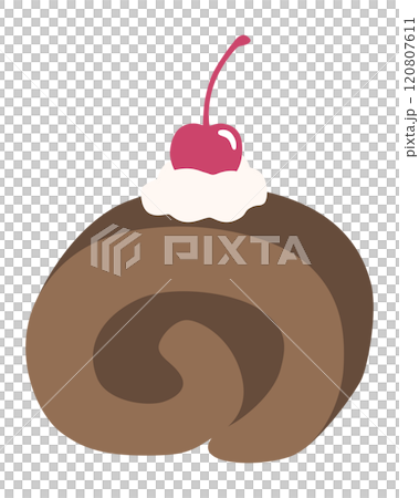 可愛的蛋糕卷的向量圖 120807611