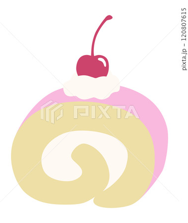 かわいいロールケーキのベクターイラスト 120807615