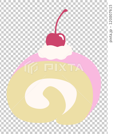 可愛的蛋糕卷的向量圖 120807615