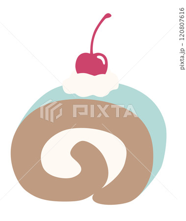 かわいいロールケーキのベクターイラスト 120807616