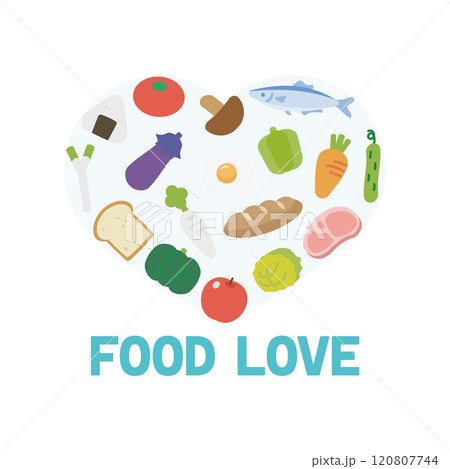 いろいろな食品のイラスト素材 いろいろな食品のイラスト素材 120807744