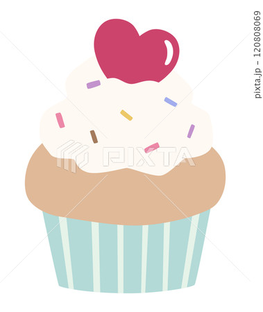 かわいいカップケーキのベクターイラスト 120808069