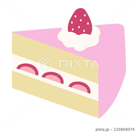 かわいいショートケーキのベクターイラスト かわいいショートケーキのベクターイラスト 120808074