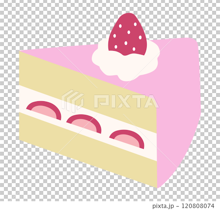 かわいいショートケーキのベクターイラスト かわいいショートケーキのベクターイラスト 120808074
