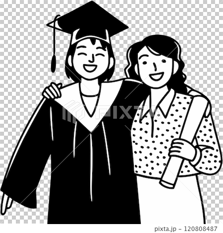 happy female graduation student with her mother 120808487