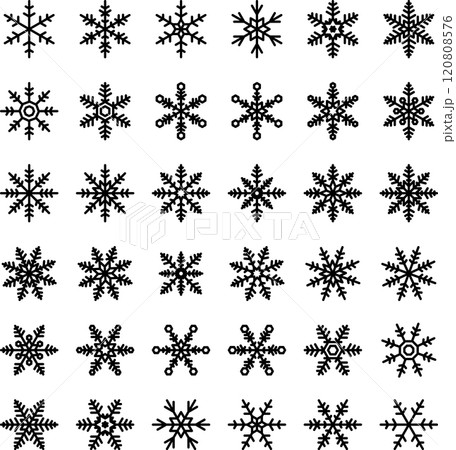 シンプルな雪の結晶のアイコンセット 120808576