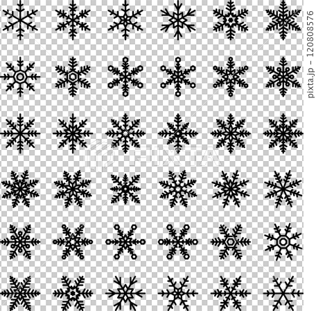 Simple snowflake icon set 120808576