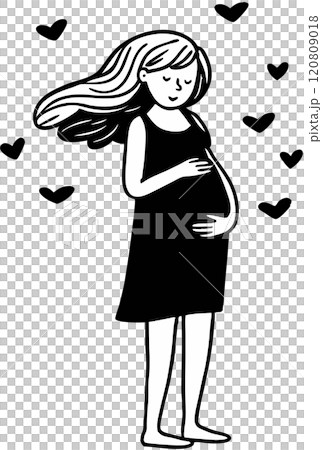 woman hugging her belly enjoyin 120809018