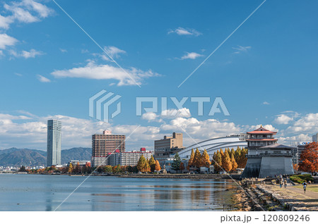琵琶湖岸風景 大津市浜大津 琵琶湖岸風景 大津市浜大津 120809246