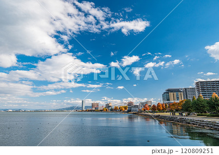 琵琶湖岸風景　大津市浜大津 120809251