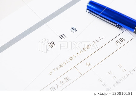 お金を貸し借りする際に借主が貸主に差し入れる「借用書」 120810181