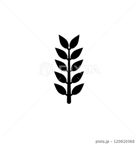 Leaf Branch, Nature Leaves Plant Solid Flat Vector Icon Isolated on White Background 120810368