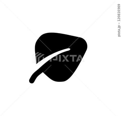 Great Plantain Leaf, Plantago Plant Solid Flat Vector Icon Isolated on White Background 120810369