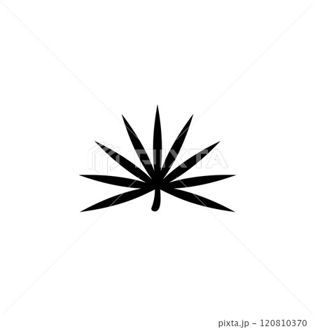 Marijuana Cannabis Leaf, Narcotic Plant Solid Flat Vector Icon Isolated on White Background 120810370
