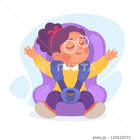 Little Girl on Seat with Safety Belt Vector Illustration Little Girl on Seat with Safety Belt Vector Illustration 120810572