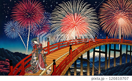 橋の上から花火 120810707