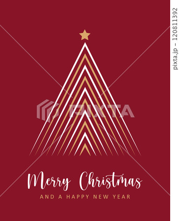 christmas greeting card with minimalistic fir tree vector illustration christmas greeting card with minimalistic fir tree vector illustration 120811392