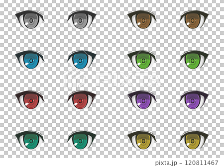 Anime-style eye illustrations, 8-color set 120811467