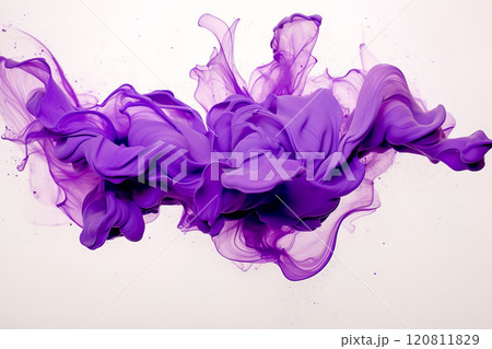Purple splash on white background. Generative AI. 120811829