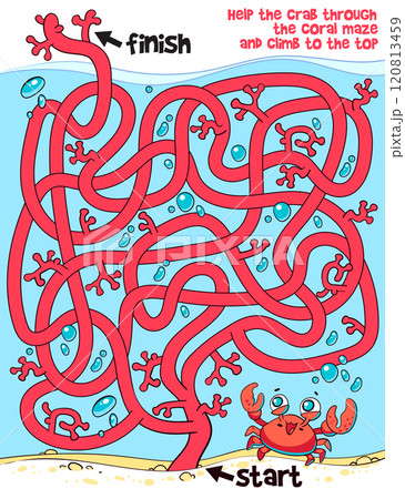 Children logic game to pass the maze. Choose right path. Worksheet page Children logic game to pass the maze. Choose right path. Worksheet page 120813459