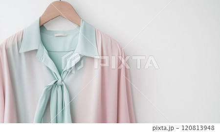【ハンガーの洋服】パステルカラーのブラウス 120813948