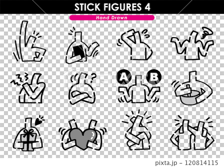 Hand drawn stick figures set 120814115