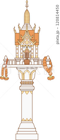 Illustration of Phra Phum Shrine or shrine of the household god in Thailand. Illustration of Phra Phum Shrine or shrine of the household god in Thailand. 120814450