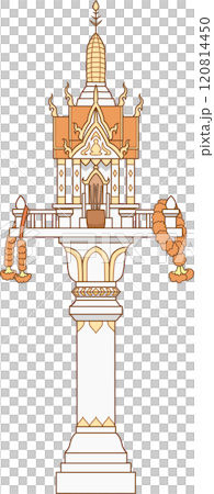 Illustration of Phra Phum Shrine or shrine of the household god in Thailand. Illustration of Phra Phum Shrine or shrine of the household god in Thailand. 120814450