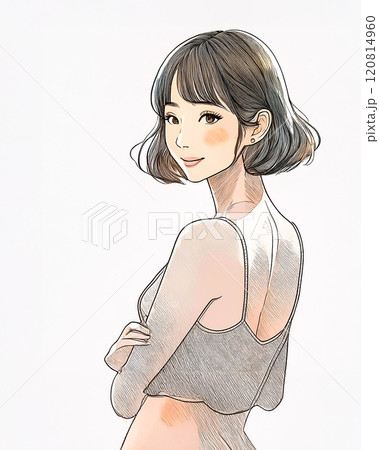 若い女性のビューティーイメージ素材 120814960