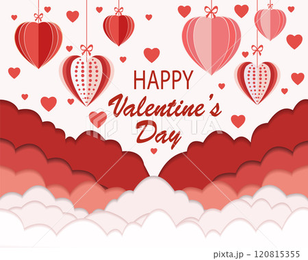 Valentine`s Day greeting card design element 120815355