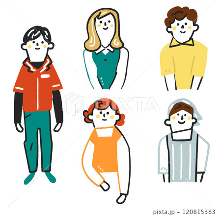 非正規雇用で働き社会を下支えしている人々 セットのストックイラスト素材 非正規雇用で働き社会を下支えしている人々 セットのストックイラスト素材 120815383