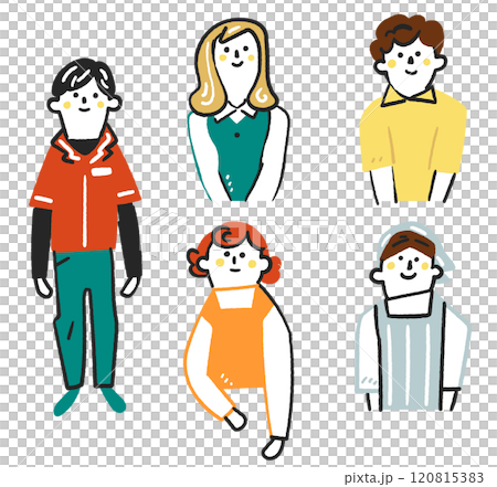 非正規雇用で働き社会を下支えしている人々 セットのストックイラスト素材 非正規雇用で働き社会を下支えしている人々 セットのストックイラスト素材 120815383