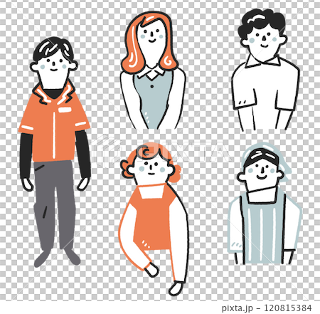 非正規就業和支持社會的庫存插圖材料集 非正規就業和支持社會的庫存插圖材料集 120815384