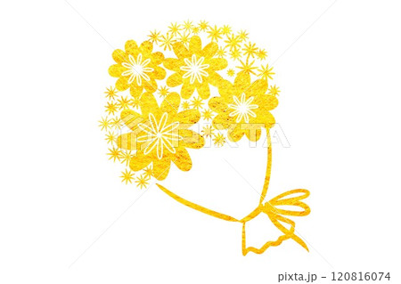 金色の花束のレター素材 金色の花束のレター素材 120816074