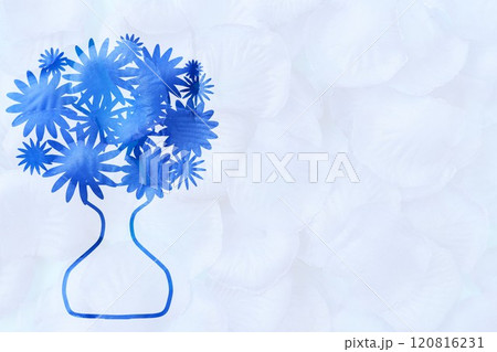 青色の花瓶のレター素材 青色の花瓶のレター素材 120816231