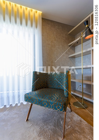 Modern chair in the corner of room 120816306