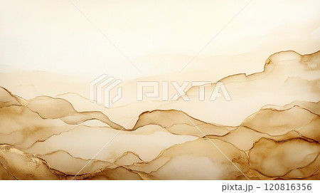 Sepia-toned watercolor with golden highlights, exuding vintage luxury and elegance	 120816356