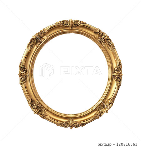 gold frame with a pattern of the word oval on a transparent background gold frame with a pattern of the word oval on a transparent background 120816363