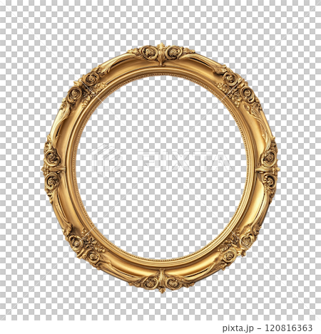 gold frame with a pattern of the word oval on a transparent background gold frame with a pattern of the word oval on a transparent background 120816363