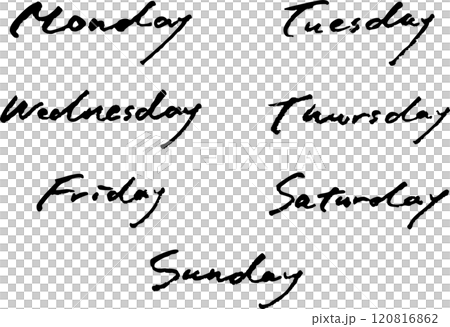 星期幾日曆素材手寫向量 星期幾日曆素材手寫向量 120816862