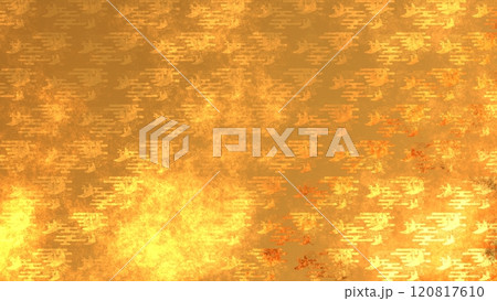 金色の和柄模様・背景 120817610