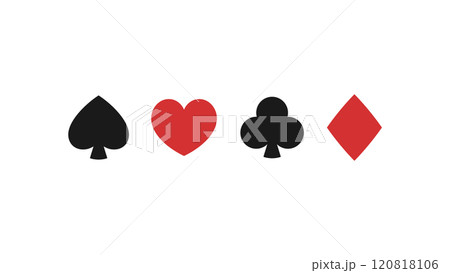 かわいいトランプのマークのイラスト_フラット 120818106