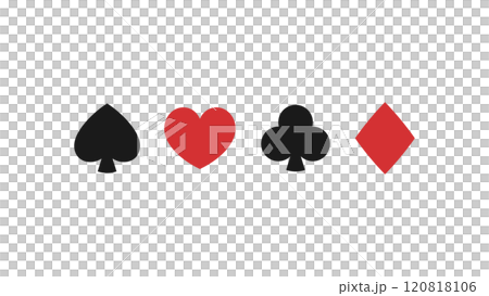 かわいいトランプのマークのイラスト_フラット 120818106