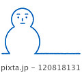 雪だるま　シンプルな手描き線画イラスト 120818131
