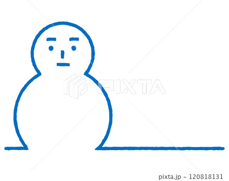 雪だるま　シンプルな手描き線画イラスト 120818131