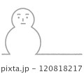 雪だるま　シンプルな手描き線画イラスト 120818217